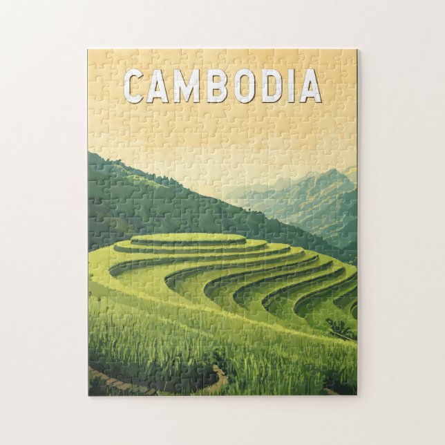 Puzzle Viaje de arte de Ilustracion en Camboya (Vertical)