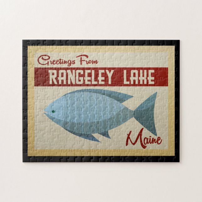 Puzzle Viaje de cosecha de peces Rangeley Lake Maine (Horizontal)