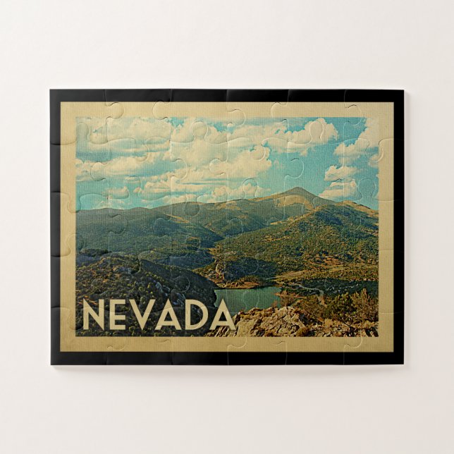 Puzzle Viaje de época del estado de Nevada (Horizontal)