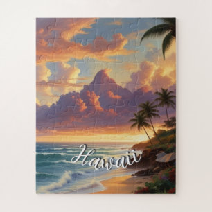 Puzzle Viaje de estilo vintage en Hawái Honolulu Mid-Paci