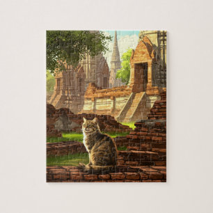 Puzzle Viaje de gato a Ayutthaya Tailandia