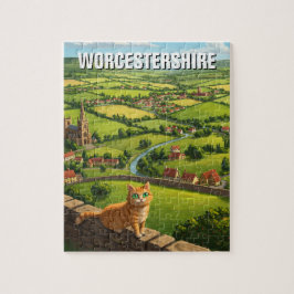 Puzzle Viaje de Inglaterra a un gato en Worcestershire
