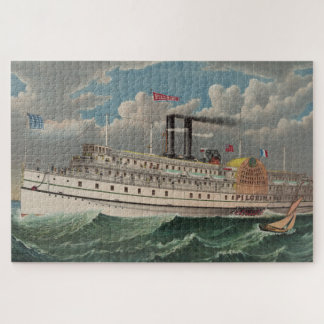 Puzzle Viaje de NY Gran Barco de Vapor de Rueda de Paleta