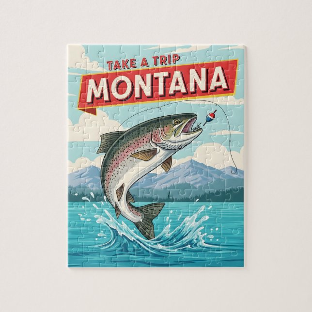 Puzzle viaje de pesca a Montana (Vertical)