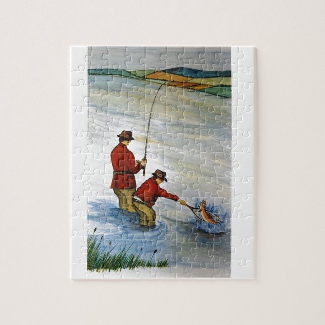Puzzle Viaje de pesca de padre e hijo (Vertical)