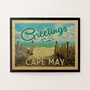 Puzzle Viaje de vintage de la playa de Cape May