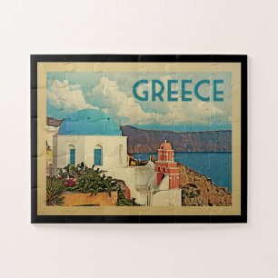 Puzzle Viaje del vintage de Grecia Santorini