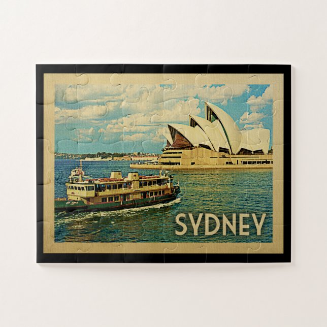 Puzzle Viaje del vintage de Sydney Australia (Horizontal)