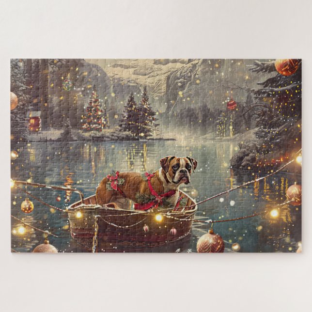 Puzzle Viaje Festivo de Navidad de Boxer (Horizontal)