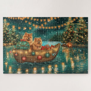 Puzzle Viaje festivo para Navidades de Chow Chow