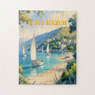 Puzzle Viaje francés estilo vintage Cote D'Azur