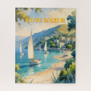 Puzzle Viaje francés estilo vintage Cote D'Azur