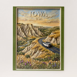 Puzzle Viaje por carretera en Iowa Arte de la naturaleza