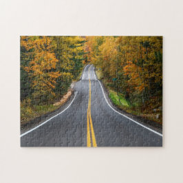 Puzzle Viaje por la Carretera del Follaje de Otoño