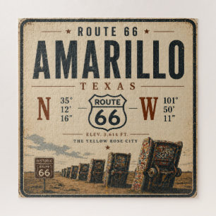 Puzzle Viaje por la ruta 66 vintage de Amarillo