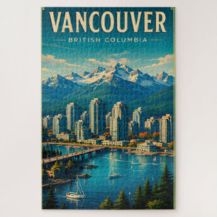 Puzzle 🏔️ Viaje Retro a Vancouver Columbia Británica