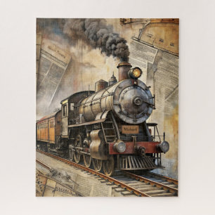 Puzzle Viaje Retro de Tren de Vapor Vintage Personalizado