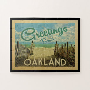 Puzzle Viaje Vintage de la playa de Oakland