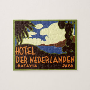 Puzzle Viajes Antiguos a Yakarta Indonesia Hotel Nederlan
