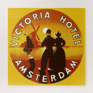 Puzzle Viajes antiguos, Hotel Victoria, Amsterdam, Holand