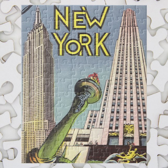 Puzzle Viajes de época, famosos monumentos de Nueva York (Subido por el creador)