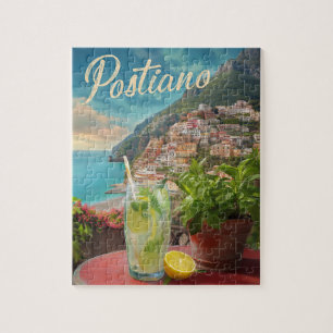 Puzzle Viajes de época Positano Italia Retro Escenario