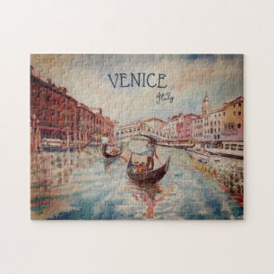 Puzzle Viajes de Italia: recuerdo de color de agua VENICE