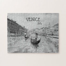 Puzzle Viajes de Italia - recuerdo en blanco y negro de V