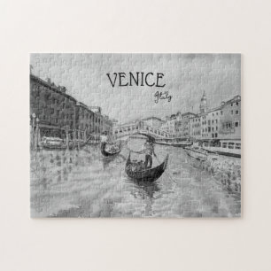 Puzzle Viajes de Italia - recuerdo en blanco y negro de V
