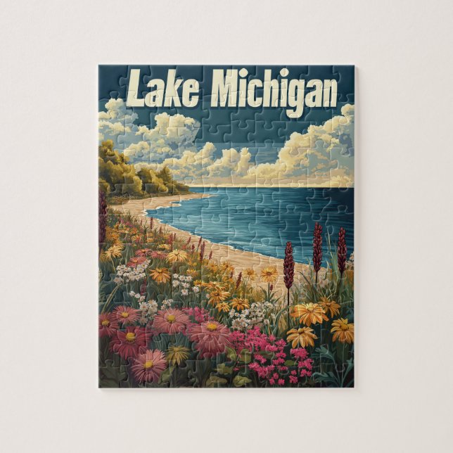 Puzzle Viajes de la época del lago Michigan (Vertical)