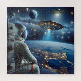 Puzzle Viajes espaciales y un astronauta en el espacio ul
