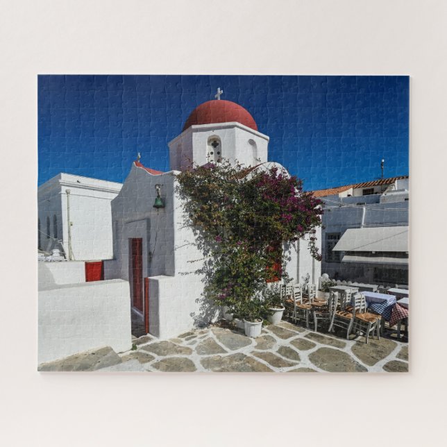 Puzzle Viajes por Mykonos Grecia - Church Cafe Europa Tur (Horizontal)