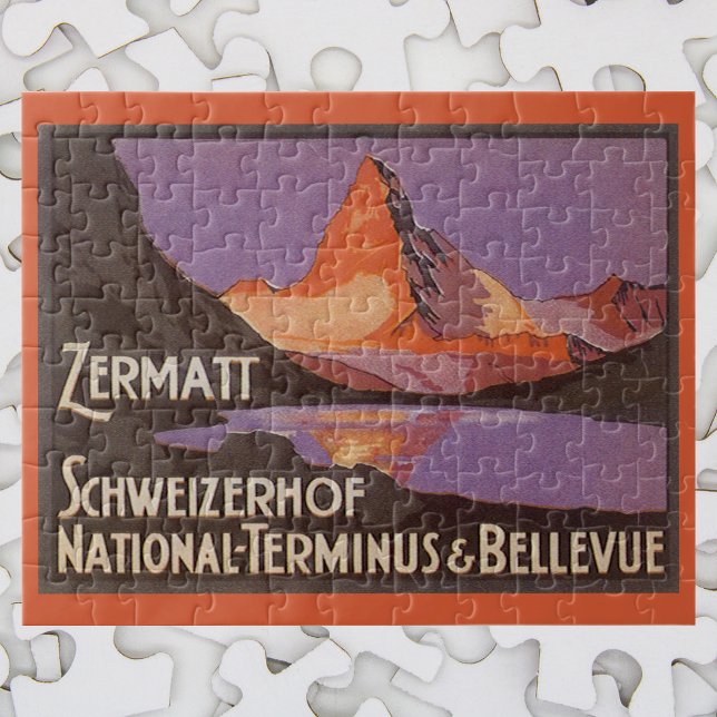 Puzzle Viajes vintage, montaña Matterhorn en Suiza (Subido por el creador)