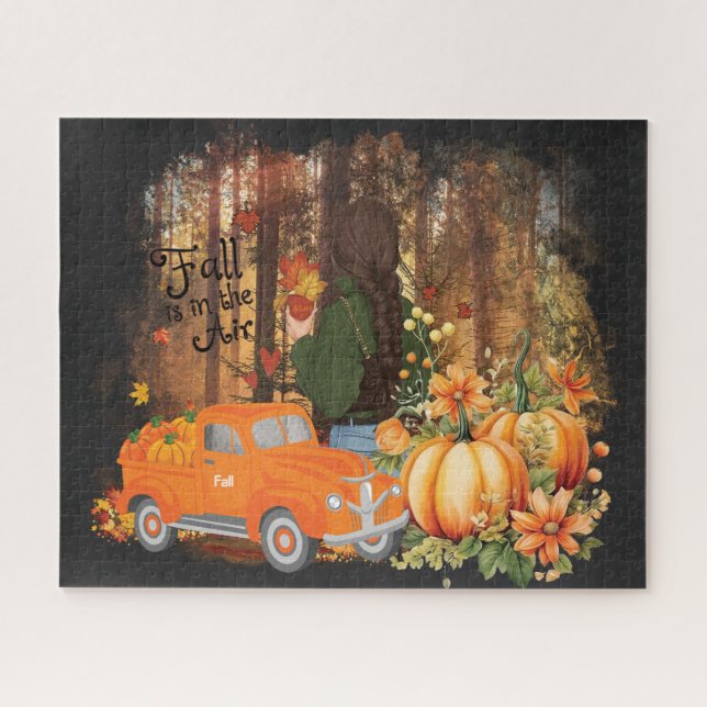 Puzzle Vibes De Otoño, Un Coche Cargado Con Calabaza (Horizontal)