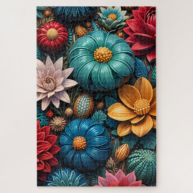 Puzzle Vibrant Autumnal Enchanted Garden Floral (Vertical)