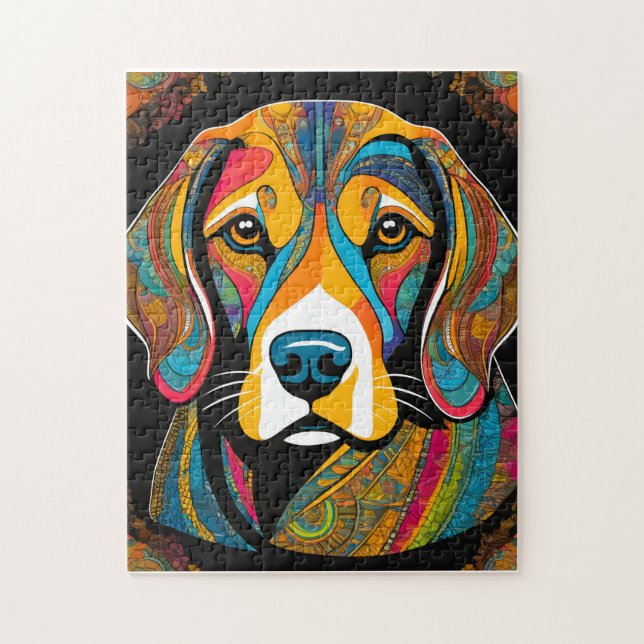 Puzzle Vibrant Beagle Mascota (Vertical)