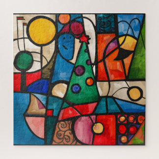 Puzzle Vibrant Cubist Holiday