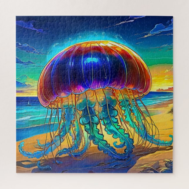 Puzzle Vibrant Jellyfish Sunset (Vertical)