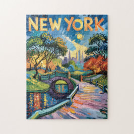 Puzzle Vibrant New York Central Park USA Van Gogh Style