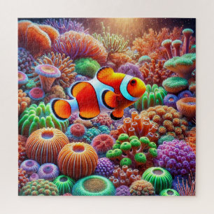 Puzzle Vibrante arrecife de coral con un pez payaso