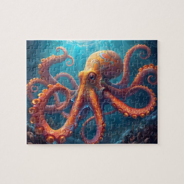 Puzzle Vibrante Arte de Pulpo Mandala (Horizontal)