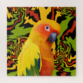 Puzzle Vibrante colorido Sun Conure Parrot