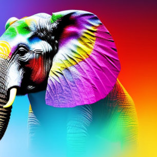 Puzzle Vibrante Elefante Soporte de Olla de Vidrio Caja d