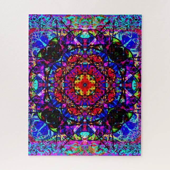 Puzzle Vibrante Knot celta de vidrio manchado Mandala (Vertical)