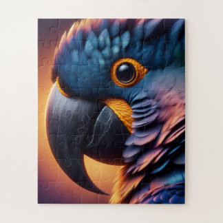 Puzzle Vibrante mirada: Retrato de macro de un loro color