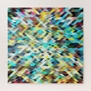 Puzzle Vibrante Neon Mosaic: Resumen De Fondo.