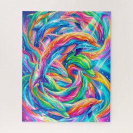 Puzzle Vibrante paisaje de sueños de delfines – Boho psic