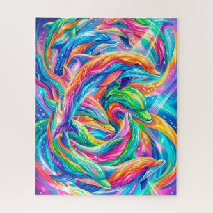 Puzzle Vibrante paisaje de sueños de delfines – Boho psic
