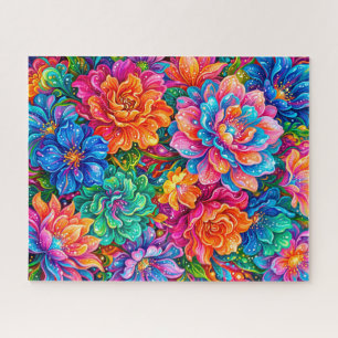 Puzzle Vibrante Paisaje de Sueños de Flores – Boho Psicod