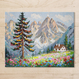 Puzzle Vibrante pintura Montaña Flor silvestre Arte de ca